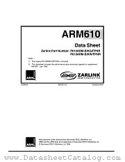 ARM610 datasheet pdf Zarlink Semiconductor