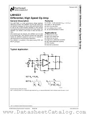 LMH6551MMX datasheet pdf National Semiconductor