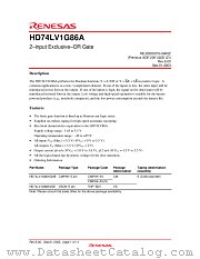 HD74LV1G86 datasheet pdf Renesas