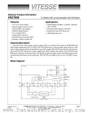VSC7959W datasheet pdf Vitesse Semiconductor Corporation