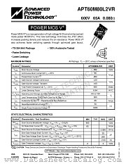 APT60M80L2VR datasheet pdf Advanced Power Technology