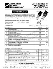 APT50M80B2VR datasheet pdf Advanced Power Technology