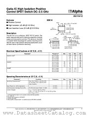 AS118-12 datasheet pdf Alpha Industries Inc