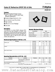 AS209-321 datasheet pdf Alpha Industries Inc