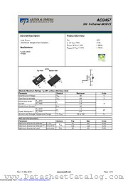 AO3457 datasheet pdf Alpha & Omega Semiconductor