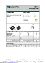 AO4411 datasheet pdf Alpha & Omega Semiconductor