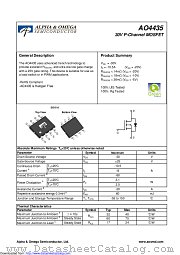 AO4435 datasheet pdf Alpha & Omega Semiconductor