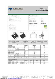 AO4447A datasheet pdf Alpha & Omega Semiconductor