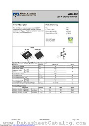 AO4492 datasheet pdf Alpha & Omega Semiconductor
