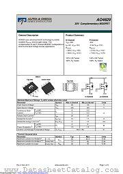 AO4629 datasheet pdf Alpha & Omega Semiconductor