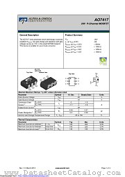 AO7417 datasheet pdf Alpha & Omega Semiconductor