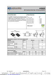 AO8820 datasheet pdf Alpha & Omega Semiconductor