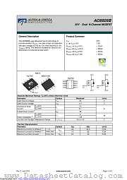 AO9926B datasheet pdf Alpha & Omega Semiconductor