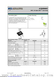 AOB5B60D datasheet pdf Alpha & Omega Semiconductor