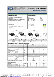 AOB66613L datasheet pdf Alpha & Omega Semiconductor