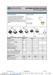 AOI4N60 datasheet pdf Alpha & Omega Semiconductor