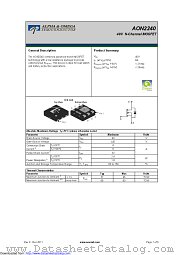 AON2240 datasheet pdf Alpha & Omega Semiconductor