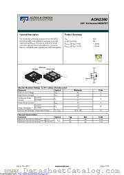 AON2260 datasheet pdf Alpha & Omega Semiconductor