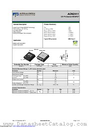 AON2411 datasheet pdf Alpha & Omega Semiconductor
