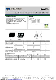 AON2801 datasheet pdf Alpha & Omega Semiconductor