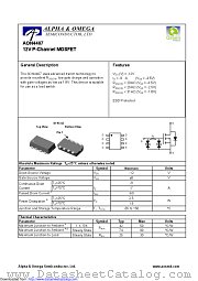AON4407 datasheet pdf Alpha & Omega Semiconductor