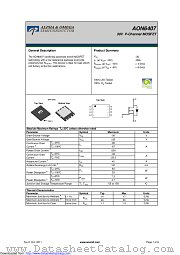 AON6407 datasheet pdf Alpha & Omega Semiconductor