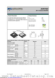AON7404 datasheet pdf Alpha & Omega Semiconductor