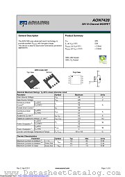 AON7428 datasheet pdf Alpha & Omega Semiconductor