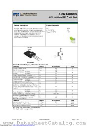 AOTF10B60D2 datasheet pdf Alpha & Omega Semiconductor