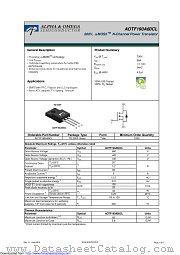 AOTF190A60CL datasheet pdf Alpha & Omega Semiconductor