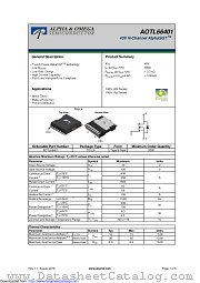 AOTL66401 datasheet pdf Alpha & Omega Semiconductor