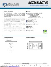 AOZ8650BDT-03 datasheet pdf Alpha & Omega Semiconductor