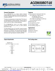 AOZ8650BDT-05 datasheet pdf Alpha & Omega Semiconductor