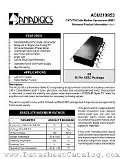 ACU2109S3 datasheet pdf Anadigics Inc