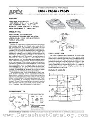 PA84S datasheet pdf Apex Microtechnology Corporation