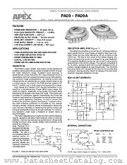 PA09 datasheet pdf Apex Microtechnology Corporation