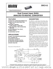 DDC112 datasheet pdf Burr Brown