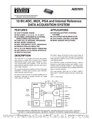 ADS7870 datasheet pdf Burr Brown