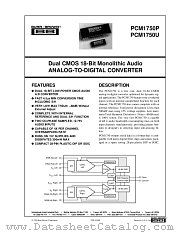 PCM1750P, PCM1750U datasheet pdf Burr Brown