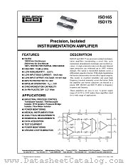 ISO165, ISO175 datasheet pdf Burr Brown