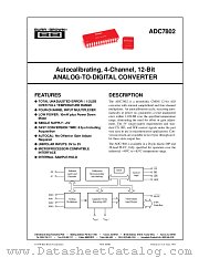 ADC7802 datasheet pdf Burr Brown