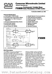 FX609 datasheet pdf CONSUMER MICROCIRCUITS LIMITED