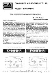 FX501/FX601 datasheet pdf CONSUMER MICROCIRCUITS LIMITED