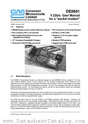 DE8681 datasheet pdf CONSUMER MICROCIRCUITS LIMITED