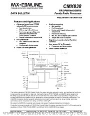 CMX838 datasheet pdf CONSUMER MICROCIRCUITS LIMITED