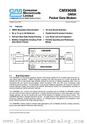 CMX909B datasheet pdf CONSUMER MICROCIRCUITS LIMITED