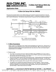 V.22BIS CALL SETUP WITH THE CMX868 datasheet pdf CONSUMER MICROCIRCUITS LIMITED