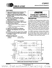 CS8952 datasheet pdf Cirrus Logic