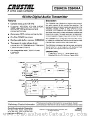 CS8403A/4A datasheet pdf Cirrus Logic