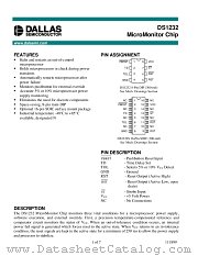 DS1232 datasheet pdf Dallas Semiconductor